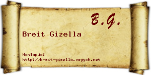 Breit Gizella névjegykártya